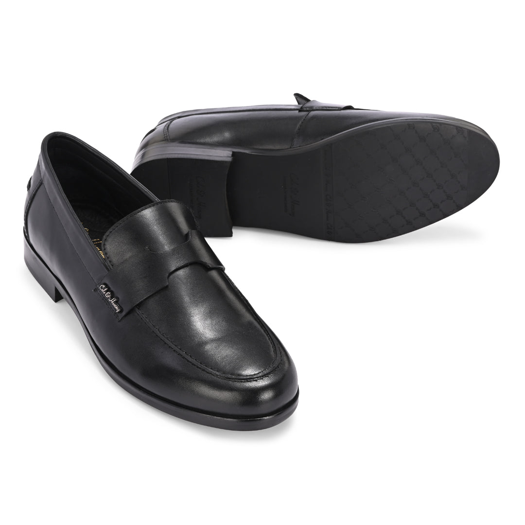 Premium Handmade Leather Black Bally Loafers for Men