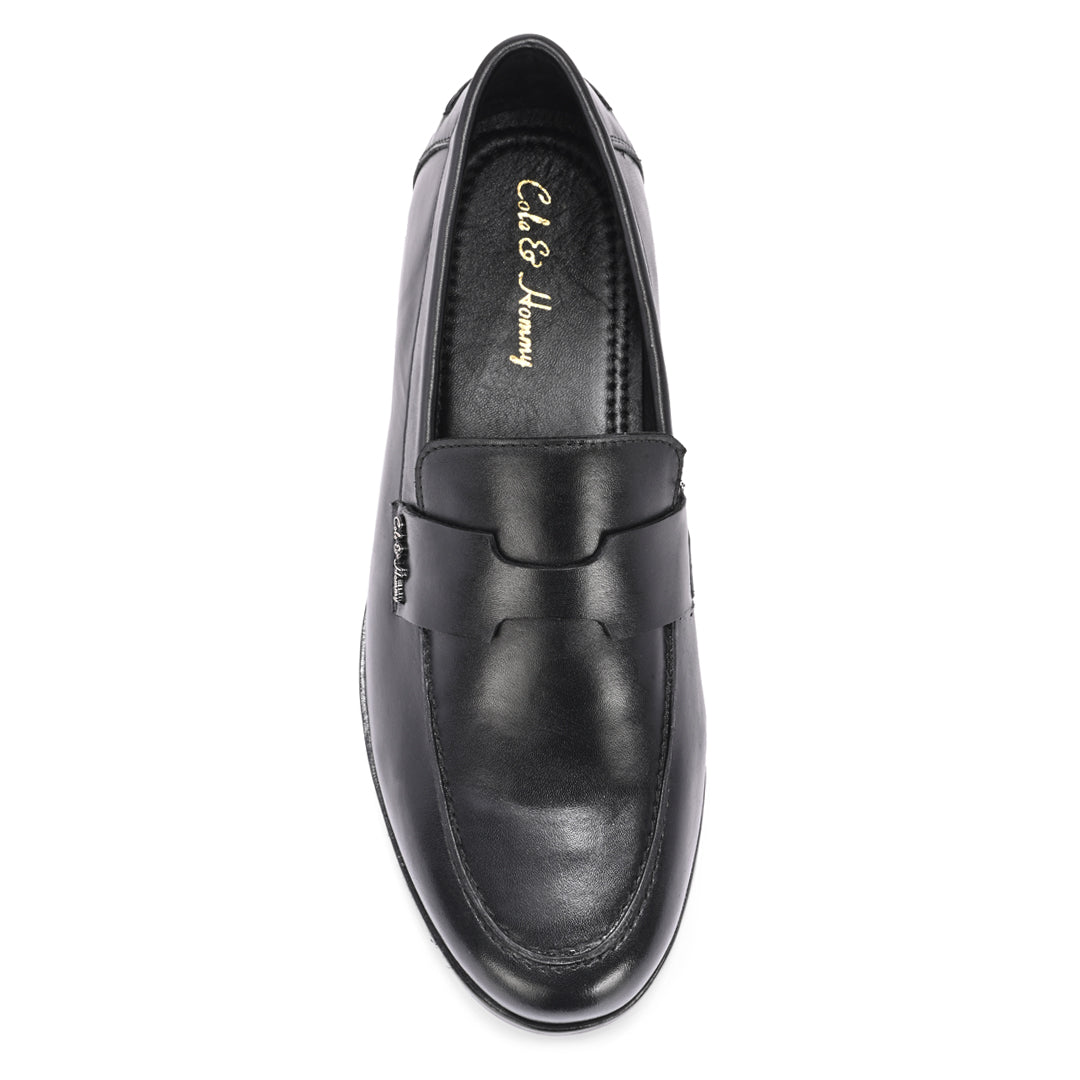 Premium Handmade Leather Black Bally Loafers for Men