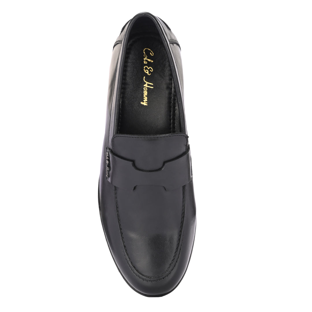 Premium Handmade Leather Black Bally Loafers for Men