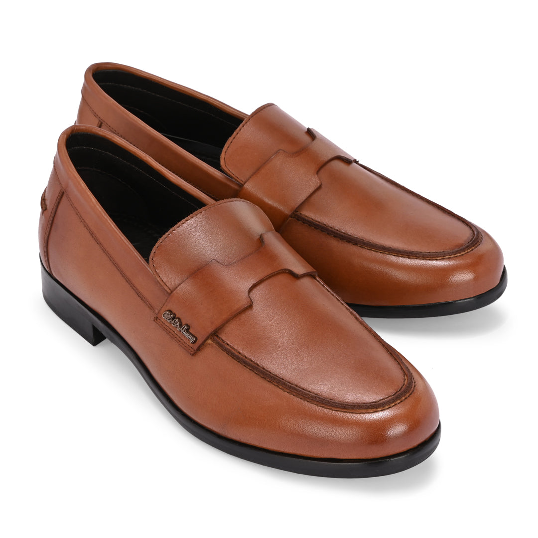 Premium Tan Leather Handmade Loafer for Men