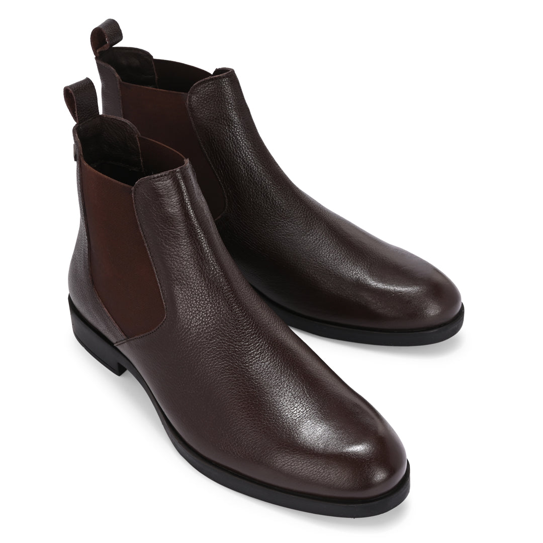 Premium Brown Leather Chelsea Boots for Men
