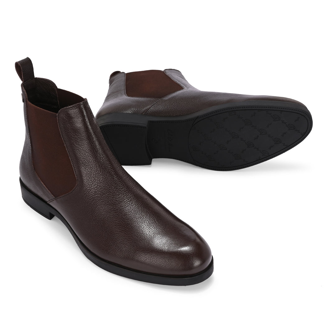 Premium Brown Leather Chelsea Boots for Men