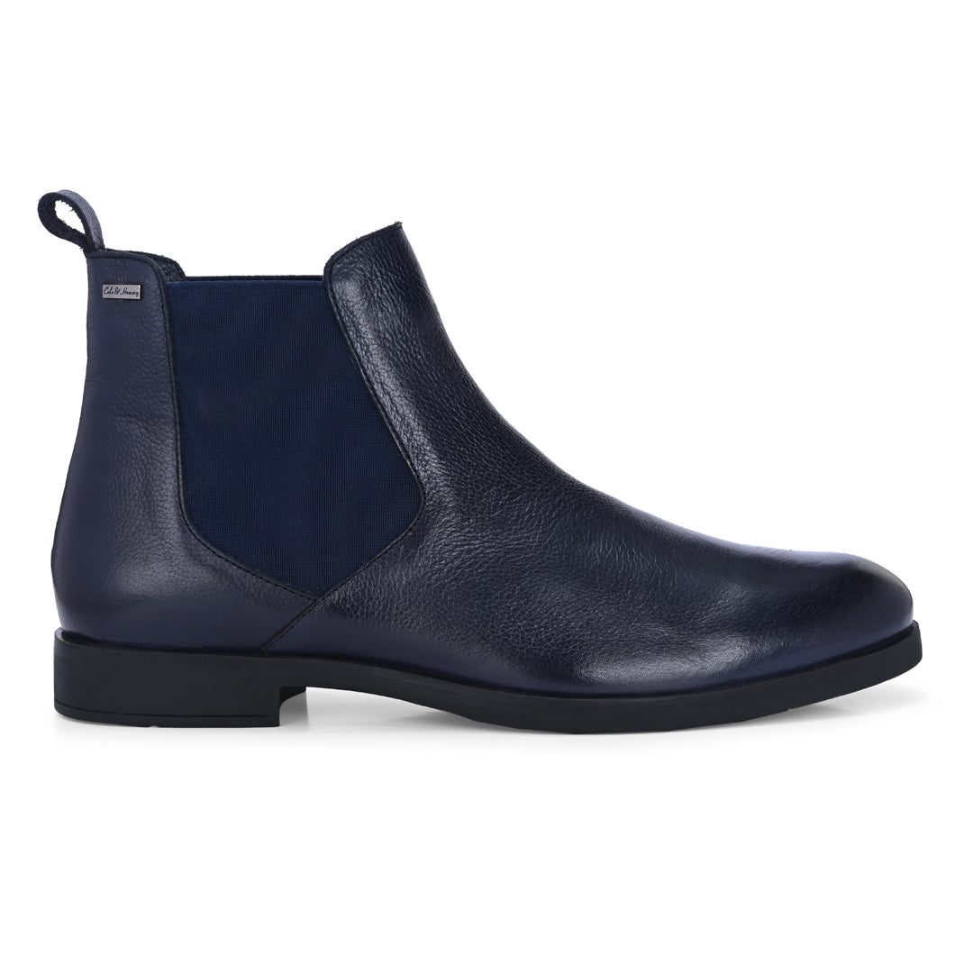 Elegant Blue Men's Chelsea Ankle Boots