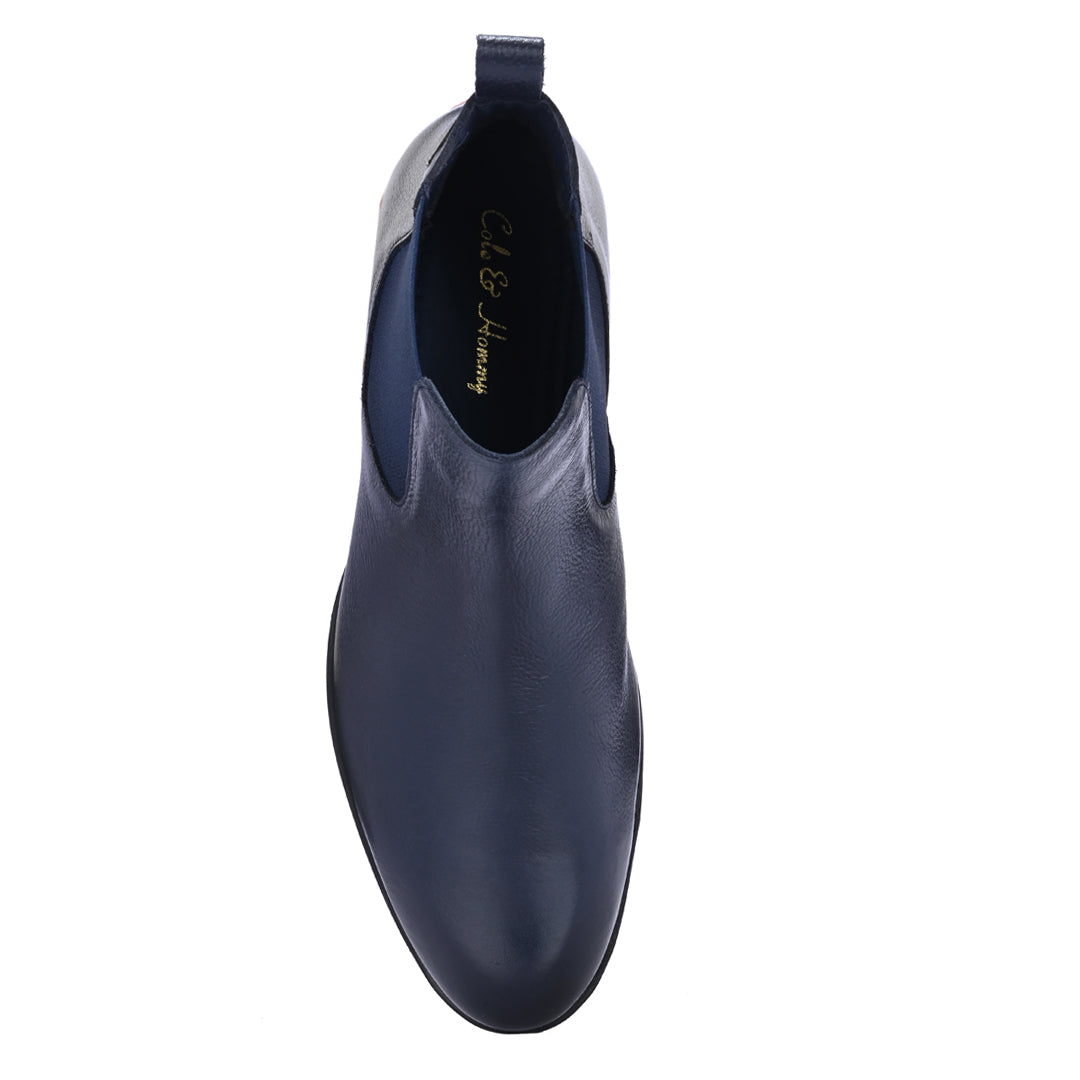 Elegant Blue Men's Chelsea Ankle Boots
