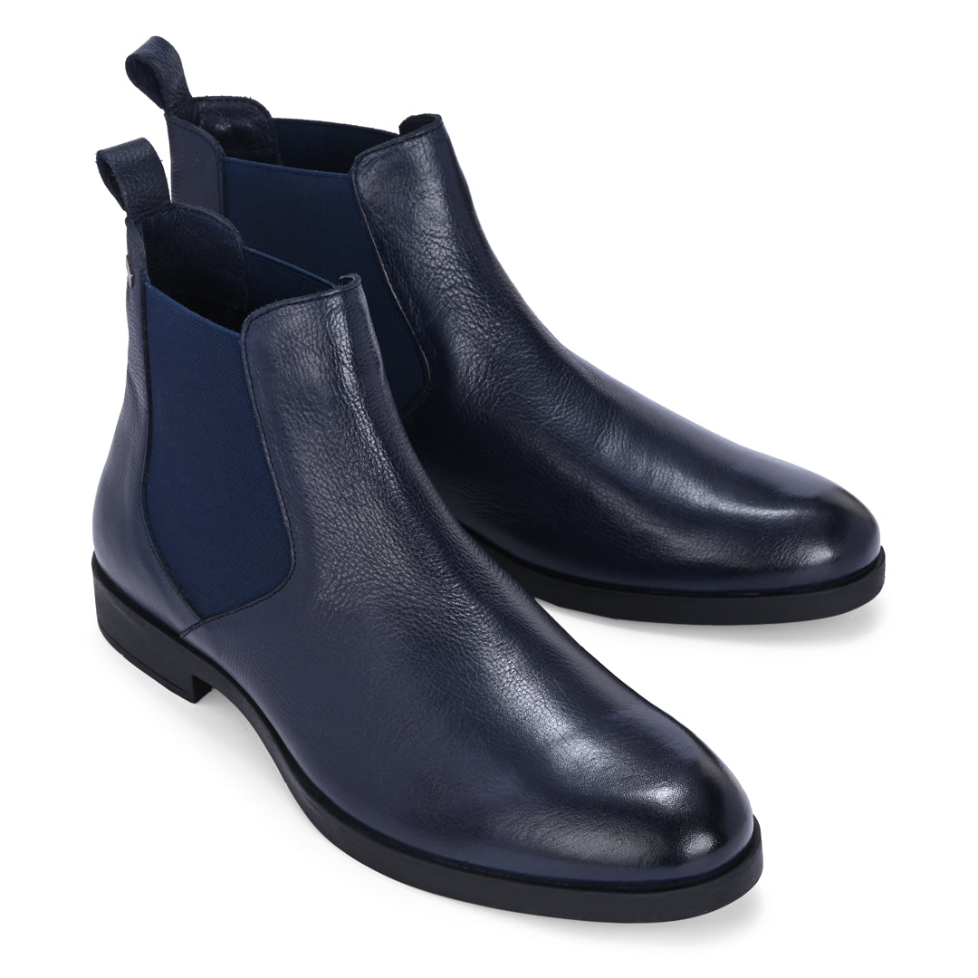 Elegant Blue Men's Chelsea Ankle Boots
