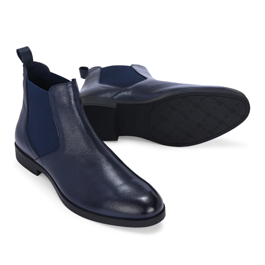 Elegant Blue Men's Chelsea Ankle Boots
