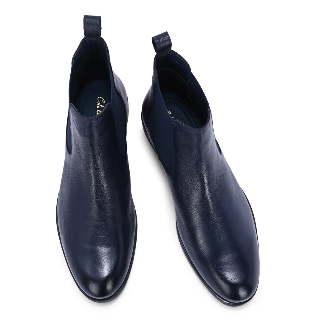 Elegant Blue Men's Chelsea Ankle Boots