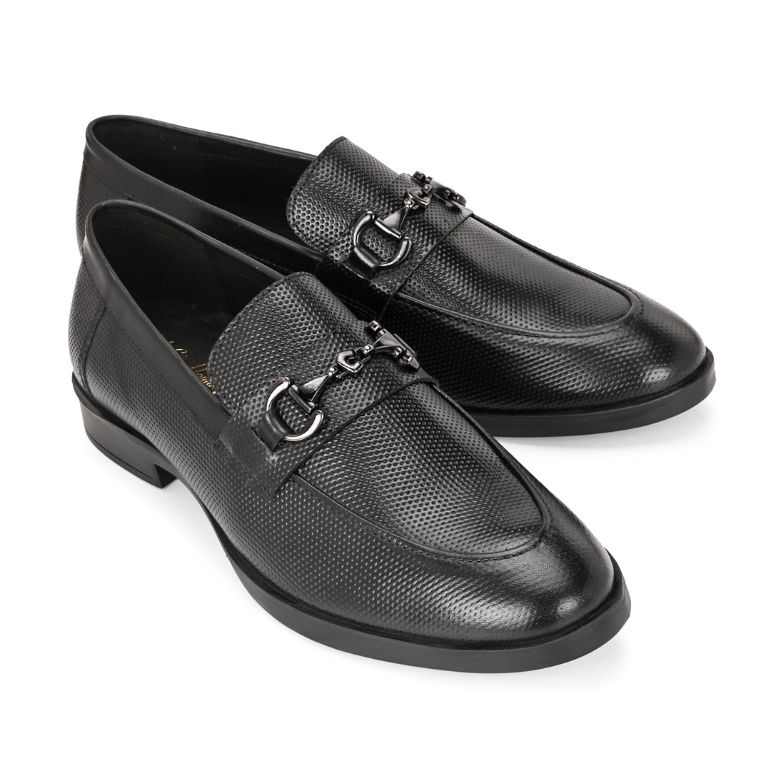 Black Crust Leather Loafer for Men