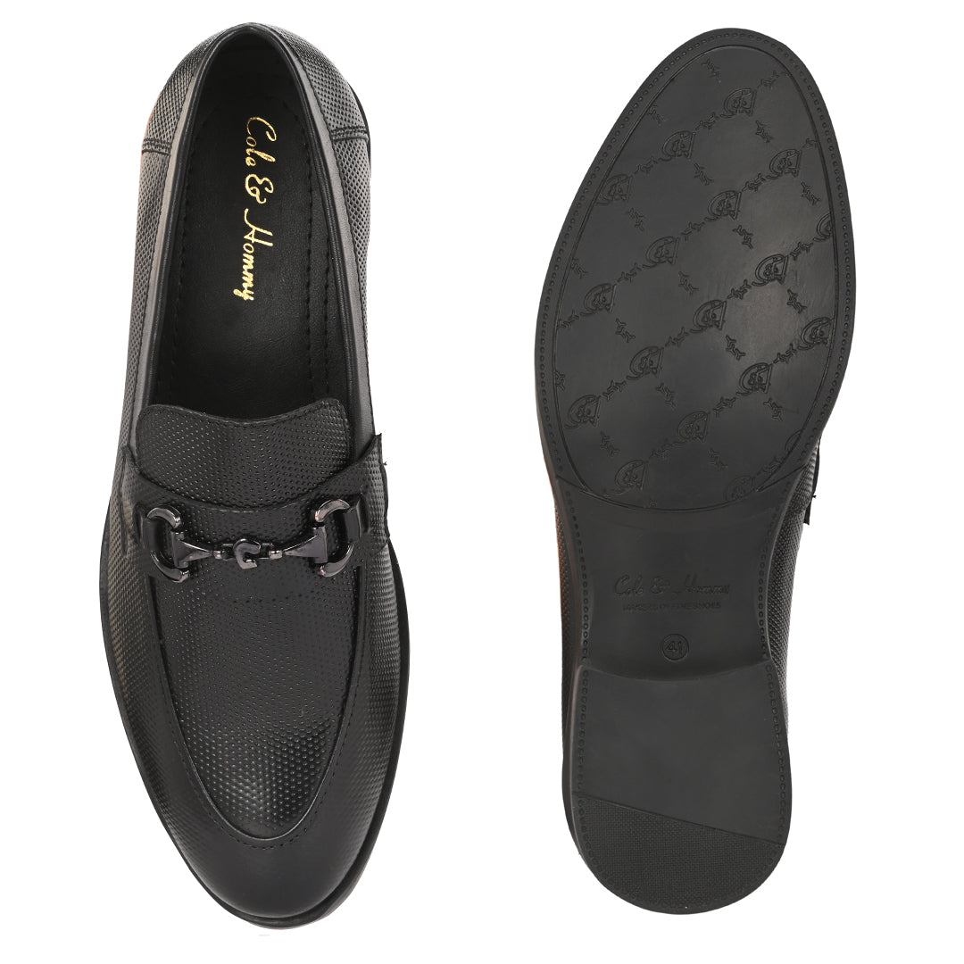 Black Crust Leather Loafer for Men
