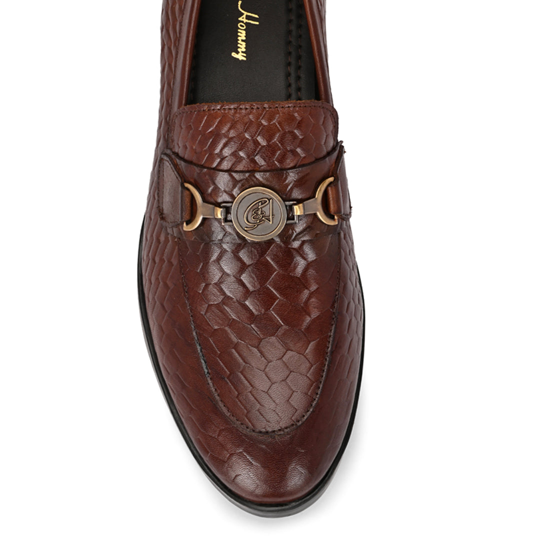 Tan Perforated Leather Men's Loafer