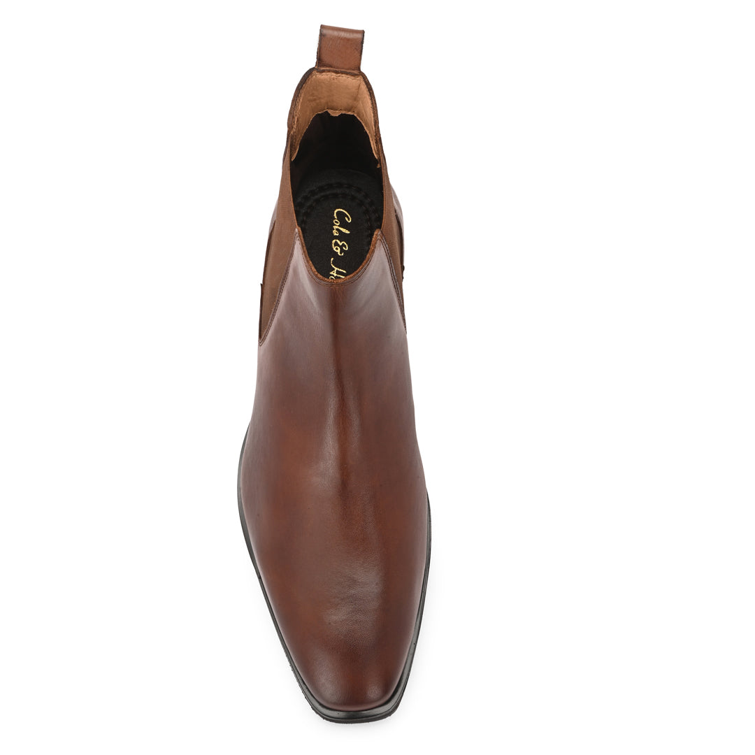 Handcrafted Elegance Tan Leather Chelsea Boots