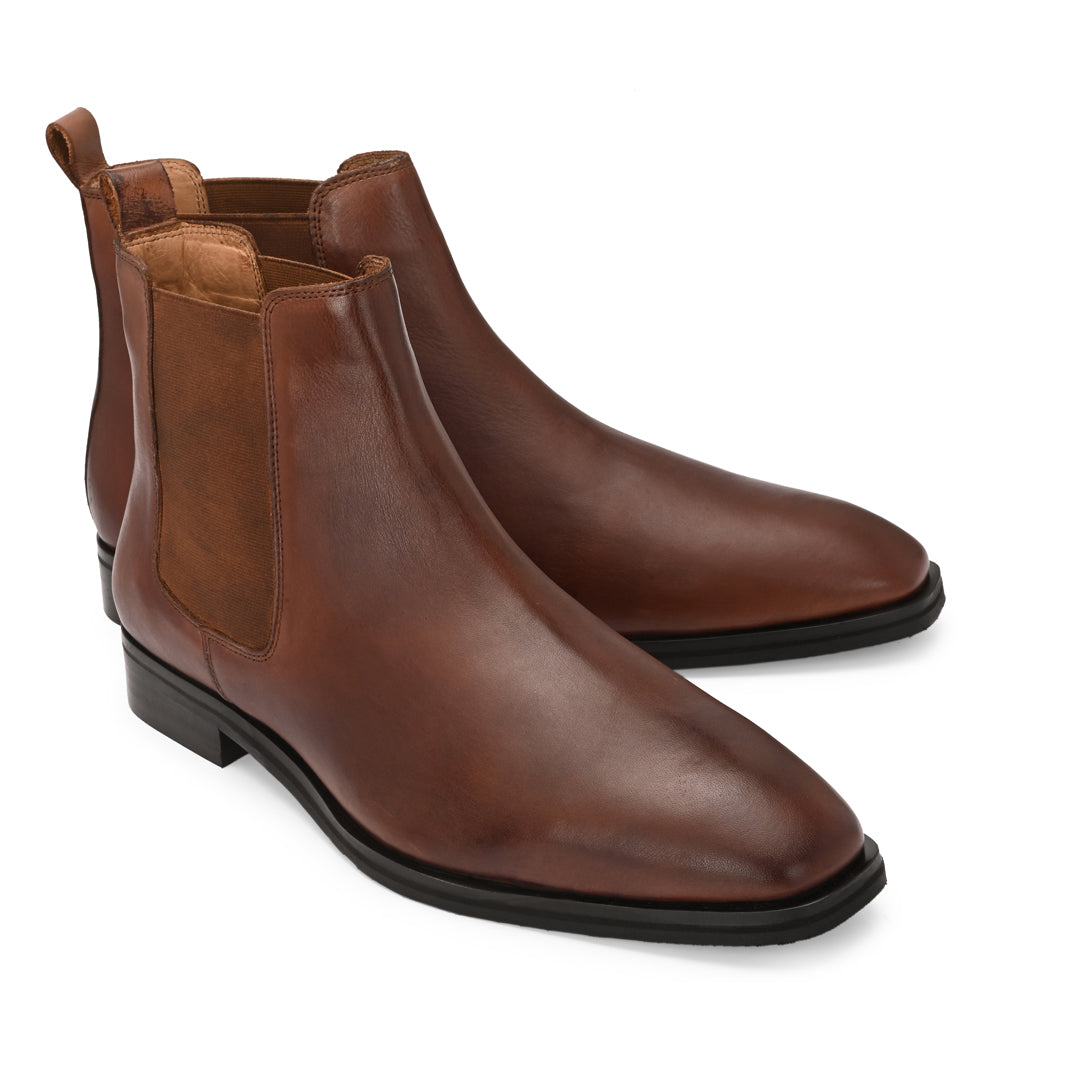 Handcrafted Elegance Tan Leather Chelsea Boots