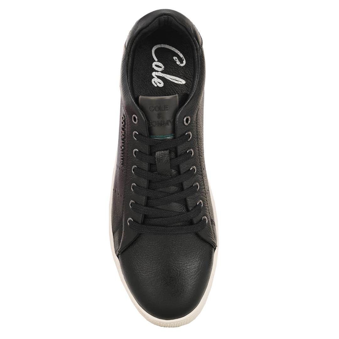 Premium Casual Black Leather Sneakers for Men