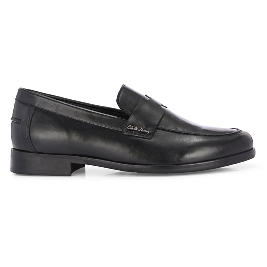 Premium Handmade Leather Black Bally Loafers for Men