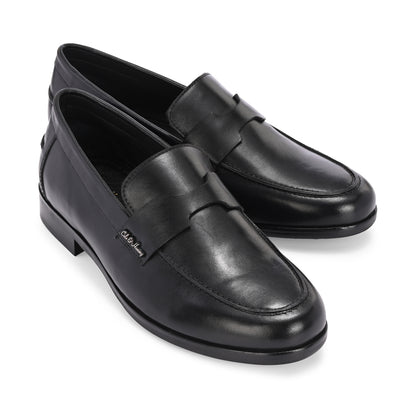 Premium Handmade Leather Black Bally Loafers for Men