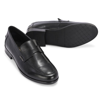 Premium Handmade Leather Black Bally Loafers for Men