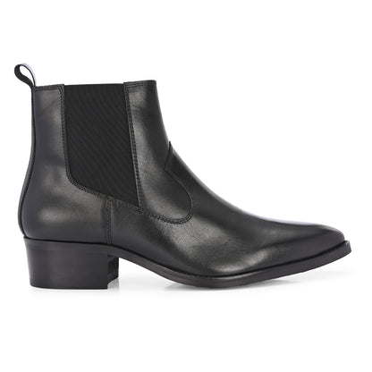 Premium Handmade Leather Black Cuban Heel Chelsea Boots