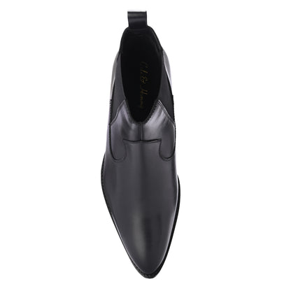 Premium Handmade Leather Black Cuban Heel Chelsea Boots