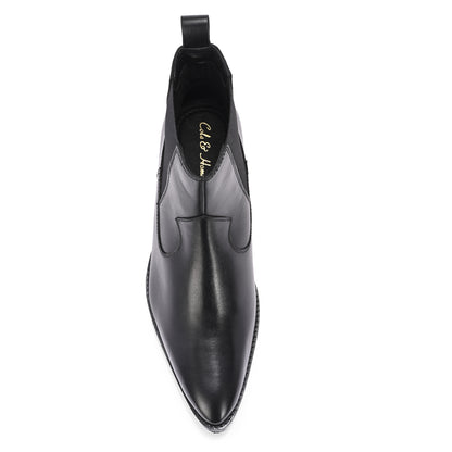 Premium Handmade Leather Black Cuban Heel Chelsea Boots