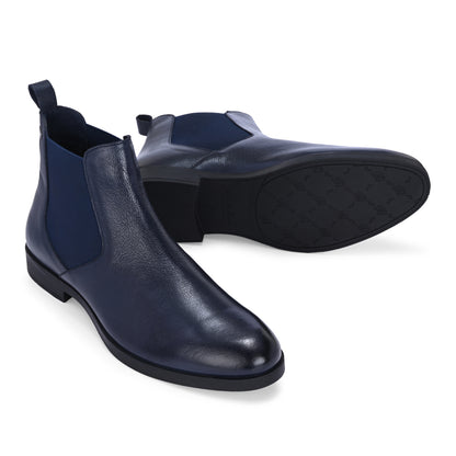 Elegant Blue Men's Chelsea Ankle Boots