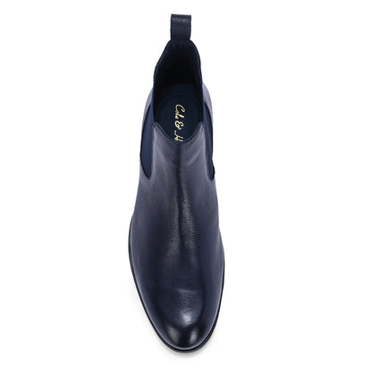 Elegant Blue Men's Chelsea Ankle Boots