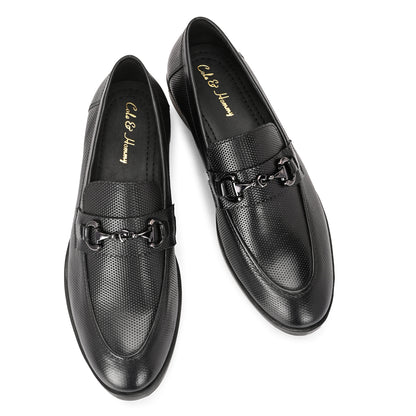 Black Crust Leather Loafer for Men