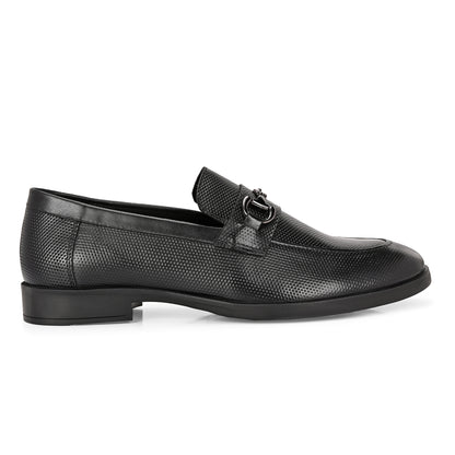 Black Crust Leather Loafer for Men