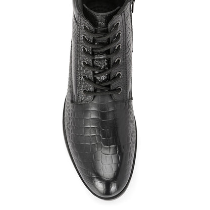 Stylish Black Crust Leather Men's Chelsea Boots