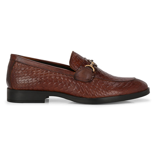 Tan Perforated Leather Men's Loafer