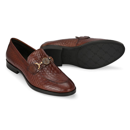 Tan Textured Stylish Men's Loafer