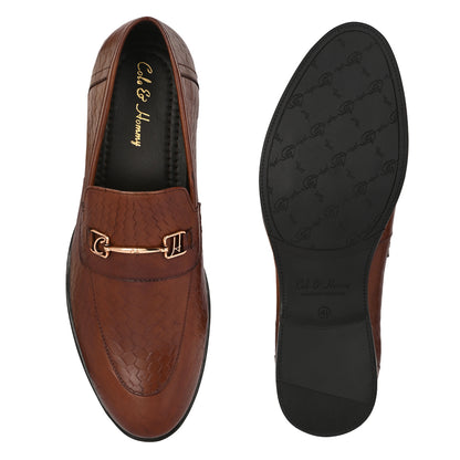 Men's Tan Woven Leather Loafer