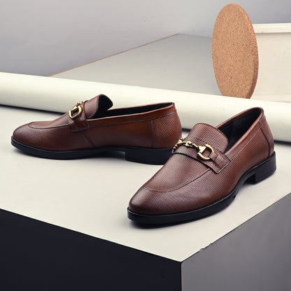 Bordeaux Textured Leather Loafer for Men