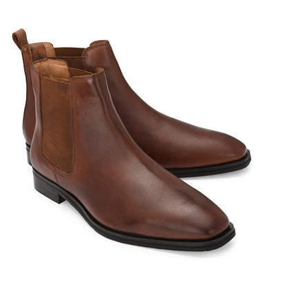 Handcrafted Elegance Tan Leather Chelsea Boots