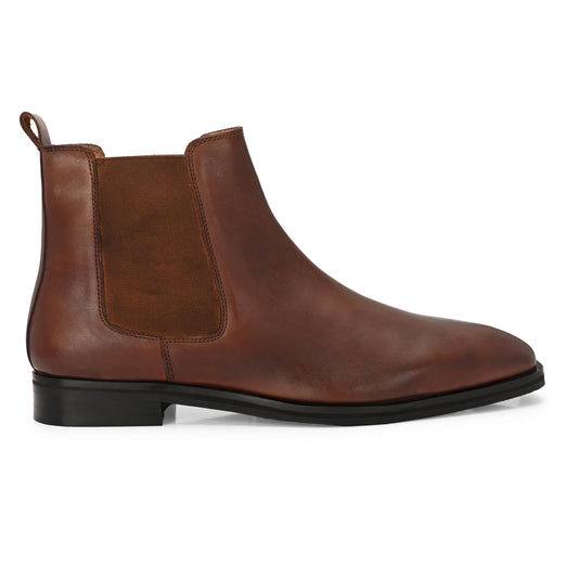 Handcrafted Elegance Tan Leather Chelsea Boots