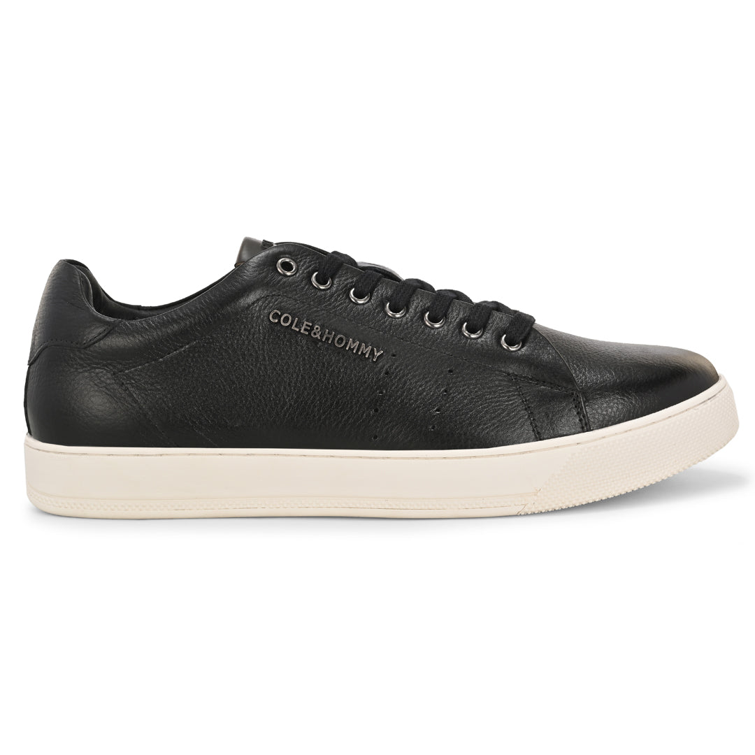 Premium Casual Black Leather Sneakers for Men