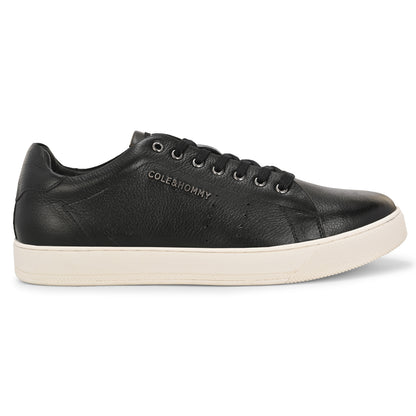 Premium Casual Black Leather Sneakers for Men