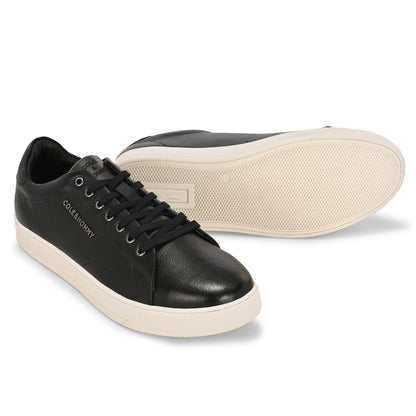 Premium Casual Black Leather Sneakers for Men