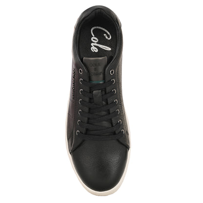 Premium Casual Black Leather Sneakers for Men